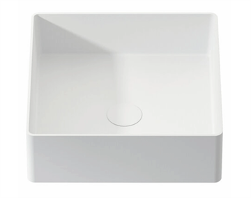 Lavabo fritstående håndvask med hanehul, Pisa Soft Solid Surface 360x115 mm, mat hvid